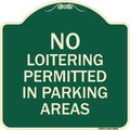 Signmission No Loitering Permitted in Parking Areas Heavy-Gauge Aluminum Sign, 18" x 18", G-1818-23842 A-DES-G-1818-23842